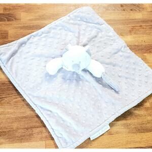 Blankets and & Beyond Gray Bear Lovey Baby Security Blanket Grey Minky Dots